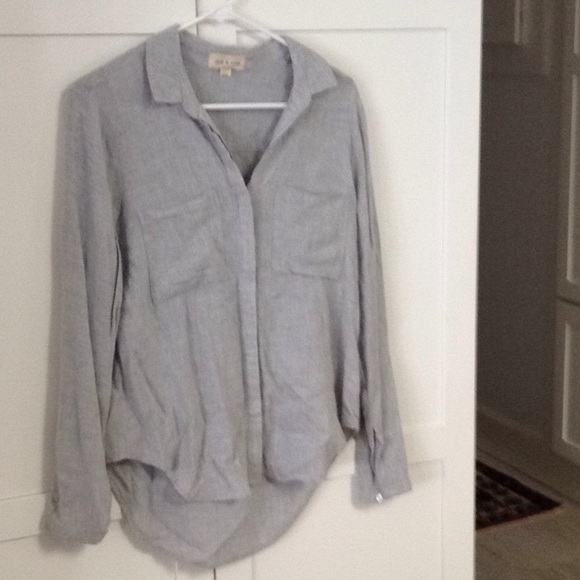 Cloth and stone cozy gray flannel blouse sz xs - Picture 1 of 4